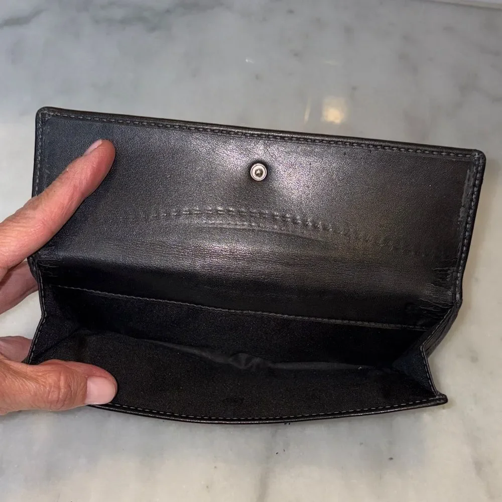 Coach Wallet Smooth Leather Twistlock double Flap Full Sized Wallet